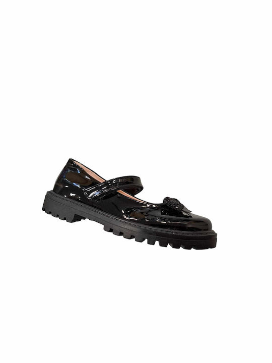 Aby Kids Leather Ballerinas Black