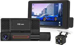 DVR automat cu trei camere, ecran 4" Full HD 1080p, unghi 170°, negru