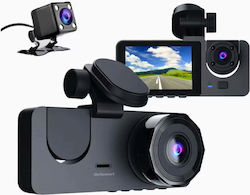 Cameră auto triplă DVR Full-HD ecran IPS 2.35" 170° WDR senzor de mișcare G-Sensor negru
