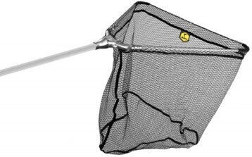 Delphin Triangular Landing Net 60 X 60 Cm Metal Center Eco Rubberized Mesh 2 Sections Total Length 200 Cm