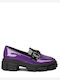 Δερμάτινα Γυναικεία Loafers σε Μωβ Χρώμα