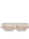 General Trade Ceramic Dessert Divided Serving Plate with 2 Slots Beige 12x24x3.5cm
