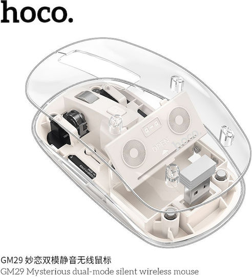 Hoco GM29 Ασύρματο Bluetooth Ποντίκι Space White