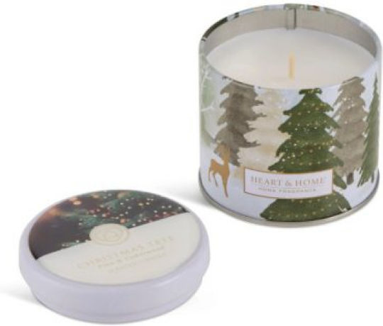 Heart & Home Αρωματικό Κερί Σόγιας Pine & Cedarwood σε Μεταλλικό Κουτί Λευκό 125gr