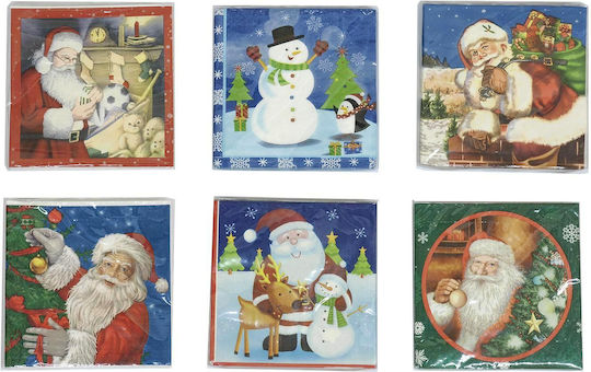 ArteLibre Set of Christmas Napkins L33xW33cm. 20pcs (Μiscellaneous Designs/Colors)