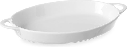 Oval Baking Dish Handles 165x105x30mm White Porcelain Hendi 784006