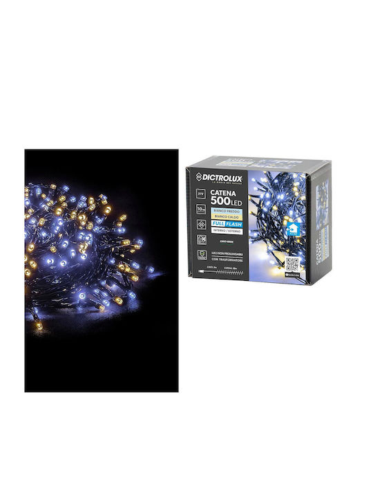 500 Lichterketten LED 13m. Kaltes Weiß in Zeichenfolge 1Stück