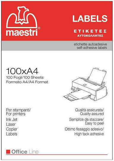 Romeo Maestri Αυτοκόλλητες Ετικέτες Α4 Ορθογώνιες 210x280mm