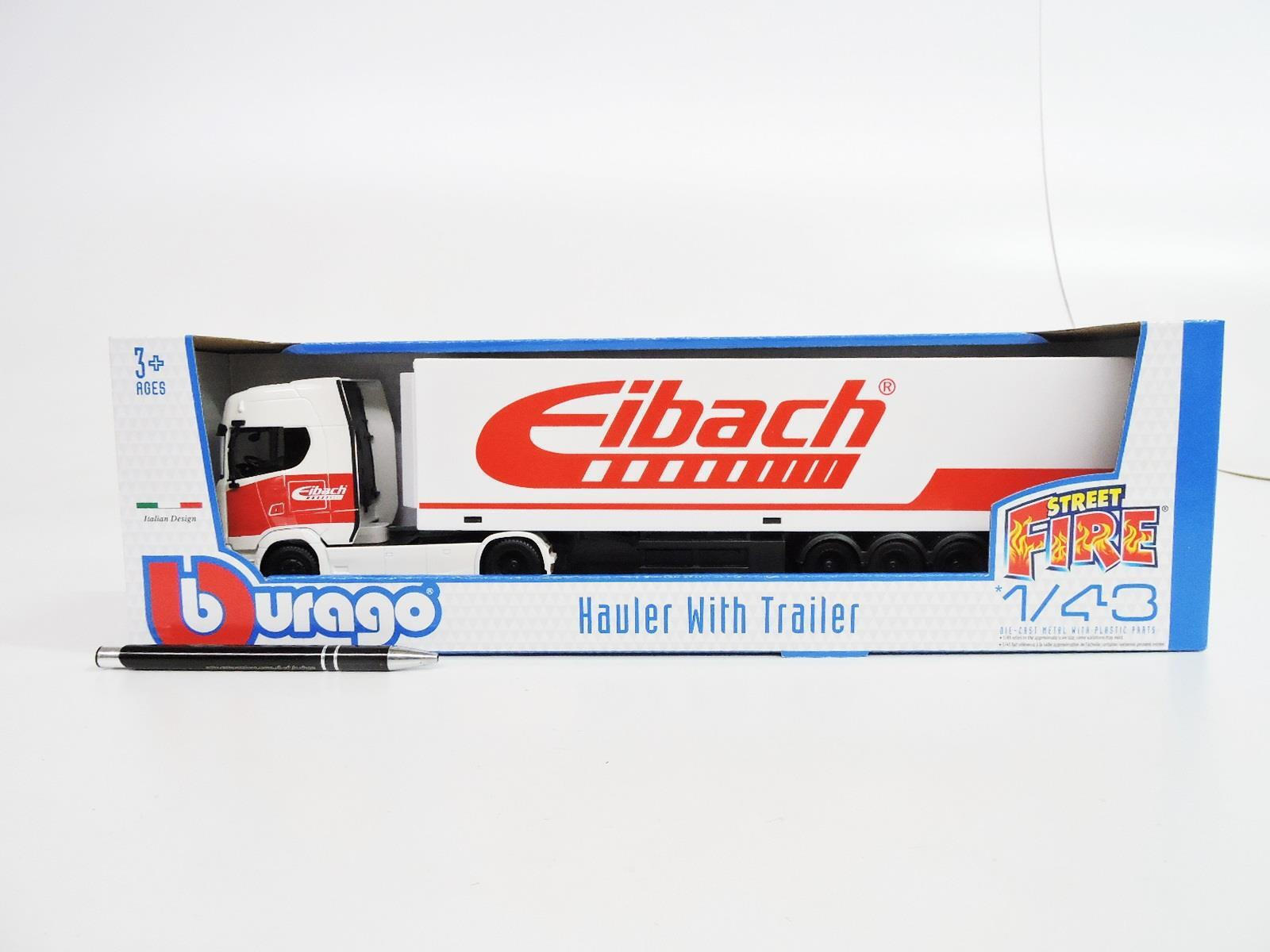 Bburago Camion ACTROS GIGASPACE FALKEN – 1/43 – Die-Cast Street Fire – Jouet De Collection, Pièces Mobiles