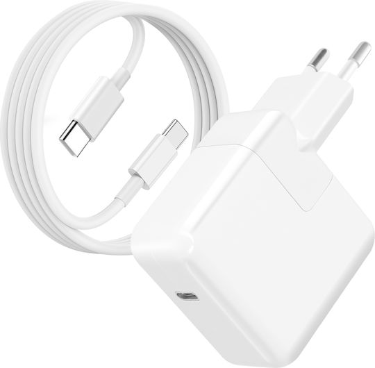 Încărcător Moxie USB C pentru priză MacBook Încărcare rapidă 30W Cablu 1.7m Alb
