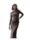 Midi Dress for Wedding and Christening Brown