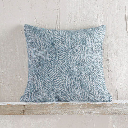 Rythmos Decorative Pillow Case Fidel Made of 100% Cotton Blue 40x40cm
