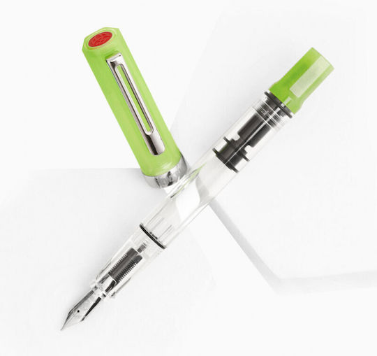 Twsbi Kalligraphiefüller Breite Grün mit Rot Tinte