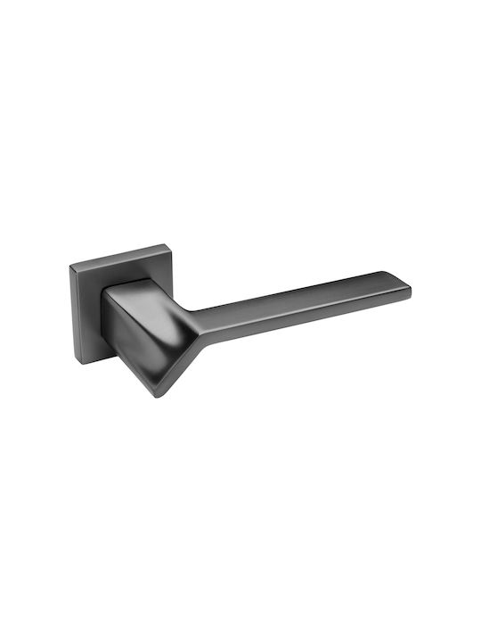 Roline Lever Front Door with Rosette Right with Rosette Grey Satin