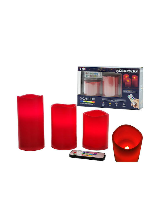 ArteLibre Christmas Red Candle 3pcs