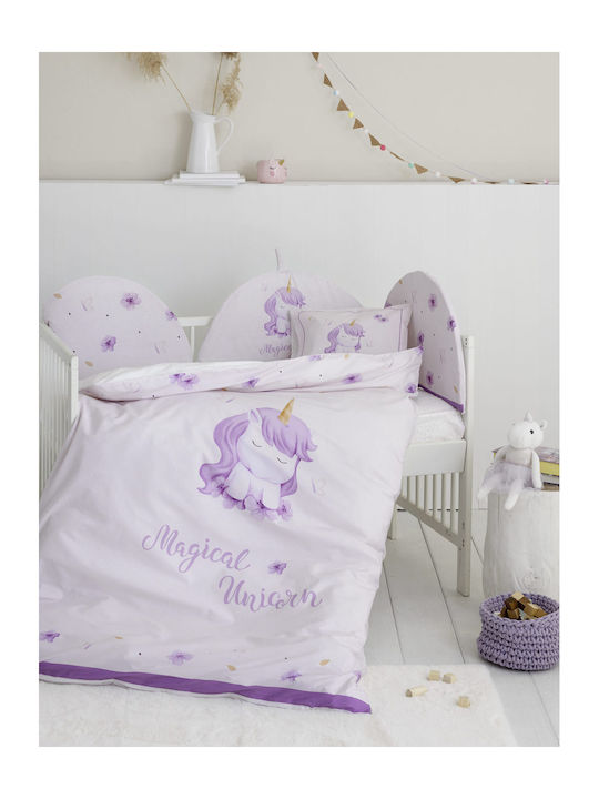 Nima Magical Unicorn Βρεφικό Κουβερλί Βαμβακερό Λιλά 100x140cm