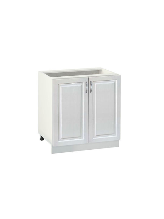 Floor Cabinet Λευκό/snow 80x60x82pcs