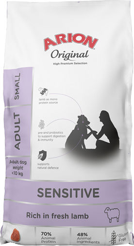 Arion Original Sensitive 2kg Ξηρά Τροφή για Ενήλικους Σκύλους Μικρόσωμων Φυλών με Αρνί και Ρύζι
