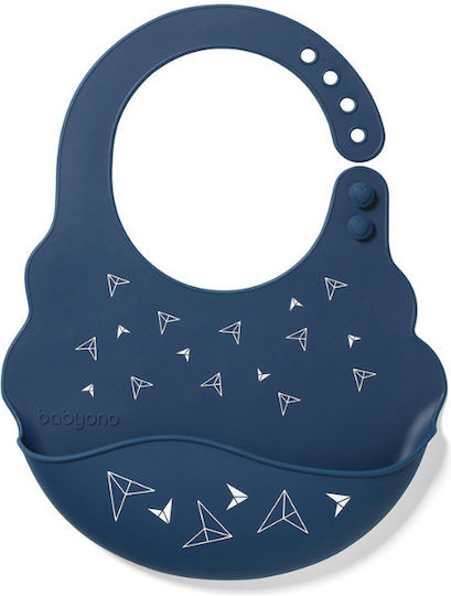 Babyono Αδιάβροχη Σαλιάρα Σιλικόνης με Τσέπη για 6 m+