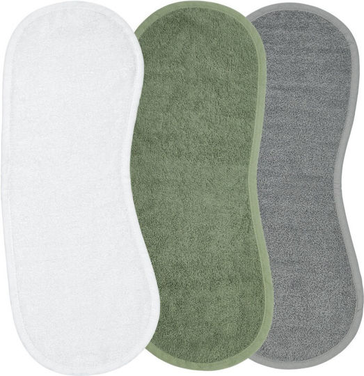 Meyco Λαβέτες Ώμου από Μουσελίνα White, Forest Green, Grey 53x20εκ. 3τμχ