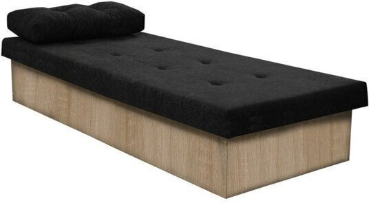 Pat pentru Copii Clasic Single cu Saltea Negru 80x190cm