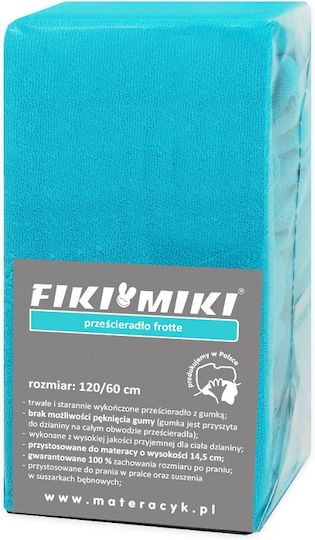 Fiki Miki Lenjerie De Patut Bebe Cu Cauciuc Turcoaz 60x120cm