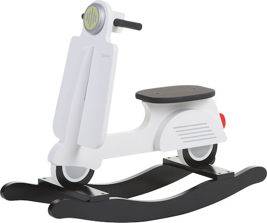 Childhome Fabric Rocking Toy Scooter with Max Load Capacity 15kg White