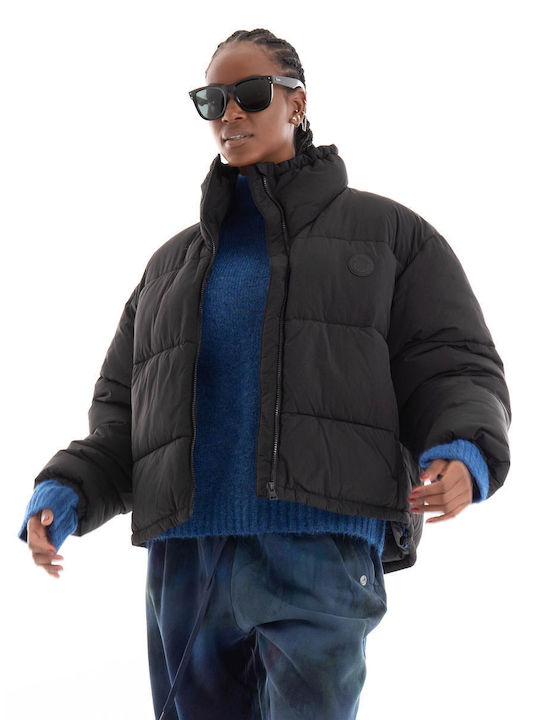 Scurtă Jachetă de femei Puffer pentru iarnă Negru