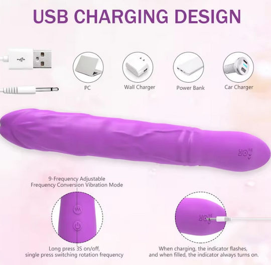 Mokko Toys Realistic Vibrator 22.7cm Purple