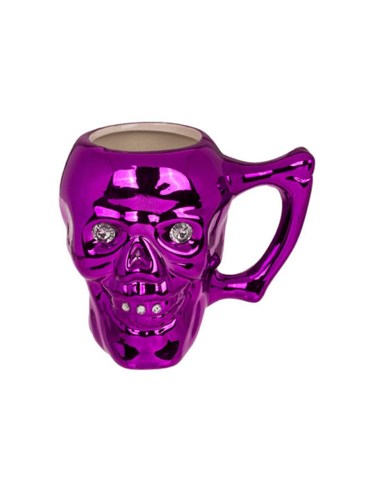 Out of the Blue Skull Crystal Stones Ceramic Mu...