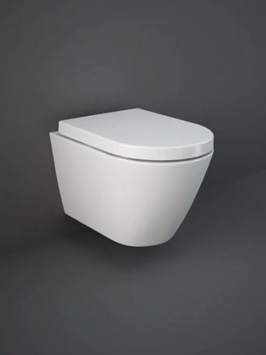 Rak Ceramics Resort Λεκάνη Κρεμαστή Rimless με Καζανάκι με Κάλυμμα Duroplast Soft Close Λευκή