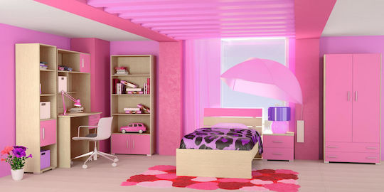 Nota Eiche-Rosa Kinderzimmer-Set 110x200