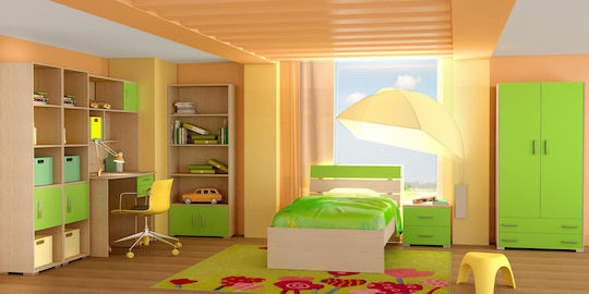 Детски спален комплект Nota Oak-Lime 110x190