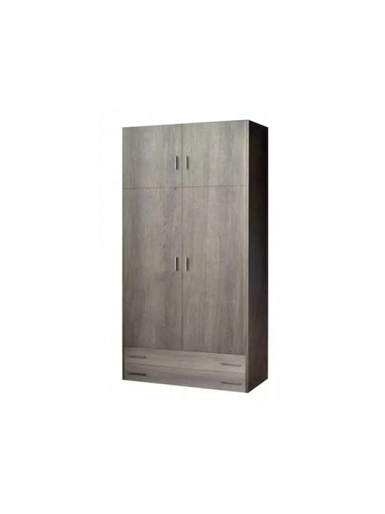 Zwei Türen Schrank mit 2 Schubladen Gray 105x50x240cm