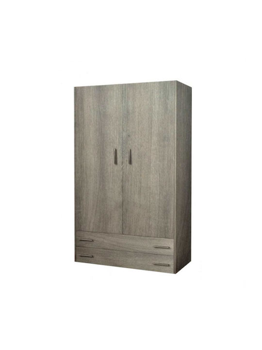Ușă dublă Dulap cu 2 Sertare Gri 105x50x180cm