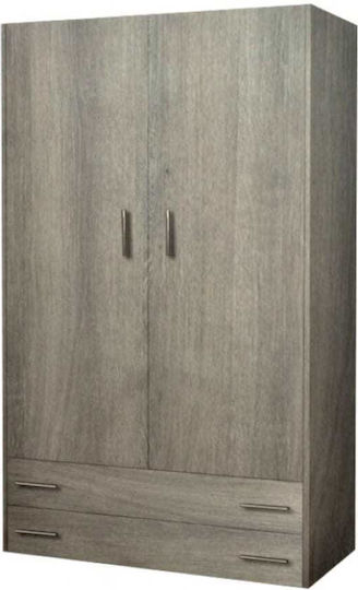Ușă dublă Dulap cu 2 Sertare Gri 105x50x180cm
