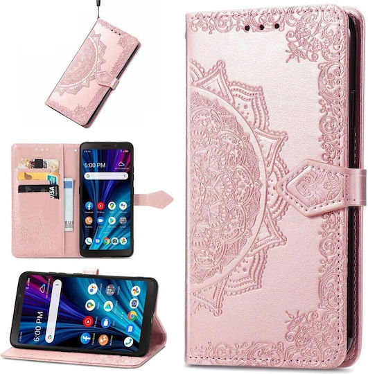 Θήκη Πτερύγιο Oppo A80 Mandala Ροζ Rose Gold