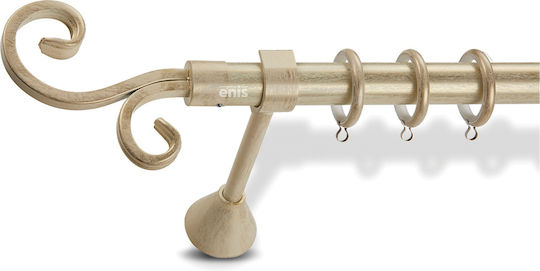 Enis by Domus Metallisch Vorhangstange Daedalus Einfach Φ25mm 200cm Ecru