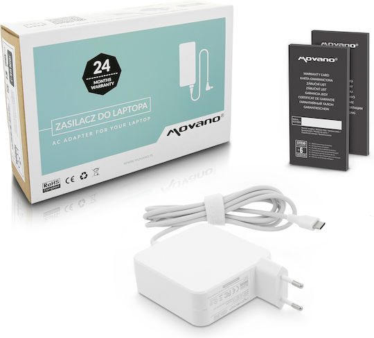 Movano 65w Usb Type-c Usb-c Power Supply White