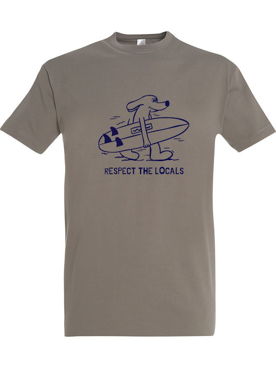 Respect The Locals, Surf, Tourists T-shirt Χακί...