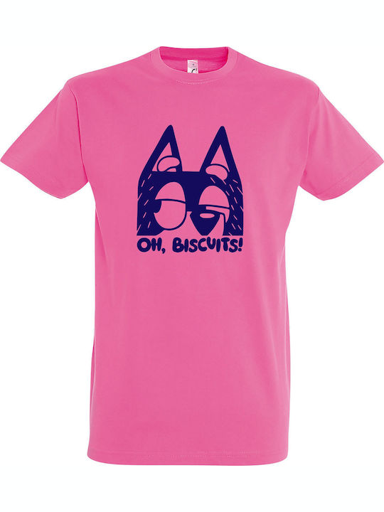 Bluey Oh Biscuits Tricou Roz Bumbac