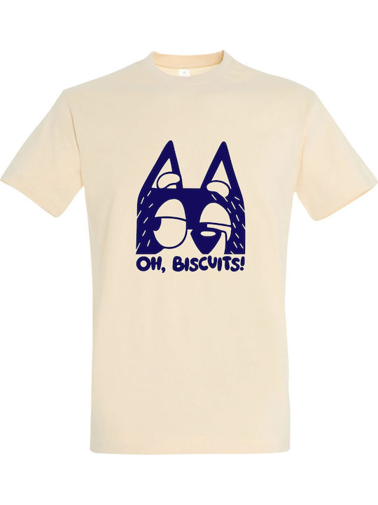 Bluey Oh Biscuits Tricou Bej Bumbac