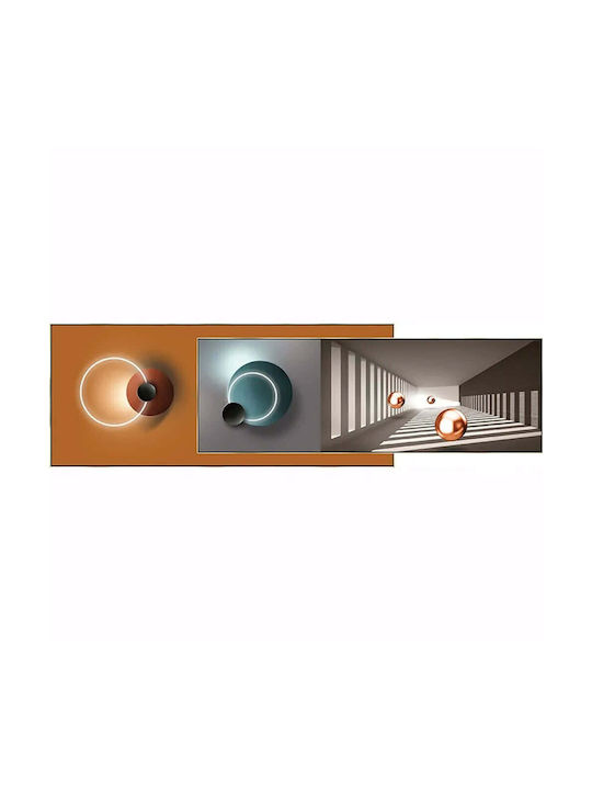 Canvas Painting Silver Frame Spheres Abstract 50x180cm 5/box 16-30032