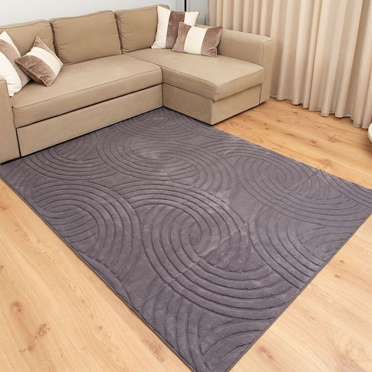 Homeone Cozy Αντιολισθητικό Χαλί Ορθογώνιο Γούνινο Ανθρακί 200x250cm