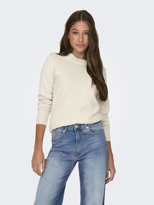 Only Women's Long Sleeve Sweater Ecru