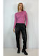 Mella Damen Langarm Kurz Pullover Rosa