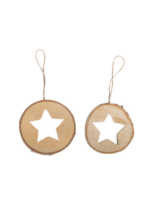 Hanging Ornament Star Wooden Set 2pcs