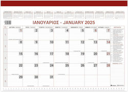 Innostat Monthly Planner 2025 Red 34x48cm