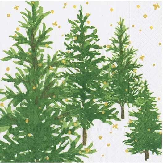 Caspari Christmas Napkins White L12.5xW12.5cm.