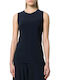 Damen Bluse Ärmellos Marineblau